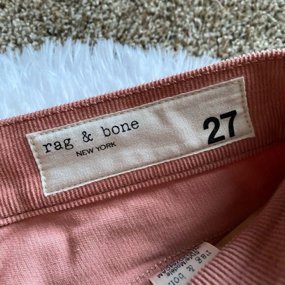 Rag & Bone High Rise Skinny Corduroy Pants Cameo Pink Womens Size 27 - Picture 7 of 10